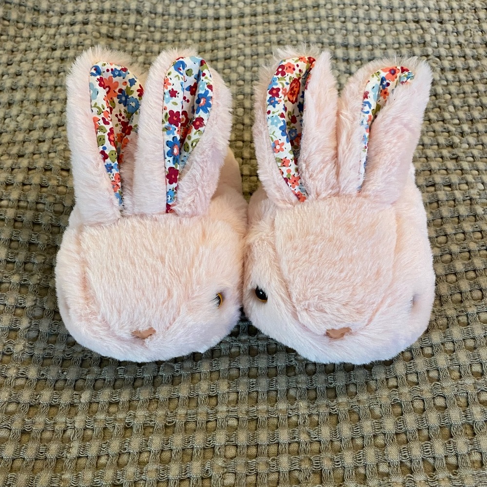 NWOT Pink & Floral Bunny Slippers for Toddlers Easter
